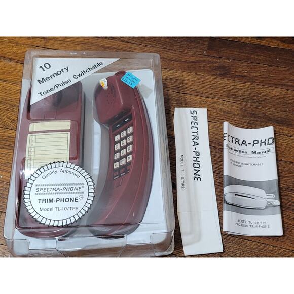 Vintage Maroon red Telephone Desk Top Spectra - Phone Model # TL-10 / TPS - Picture 1 of 4